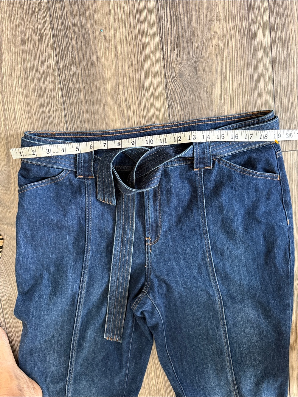 The platinum trouser by Chico’s Wide Leg Dark Wash Jeans with Belt net - Picture 6 of 10